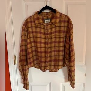 American Eagle Cropped Flannel